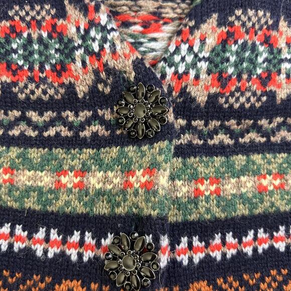 Zara Christmas Sweater Vest Womens Small Fair Isle Knit Festive Holiday Cottage - Picture 3 of 6